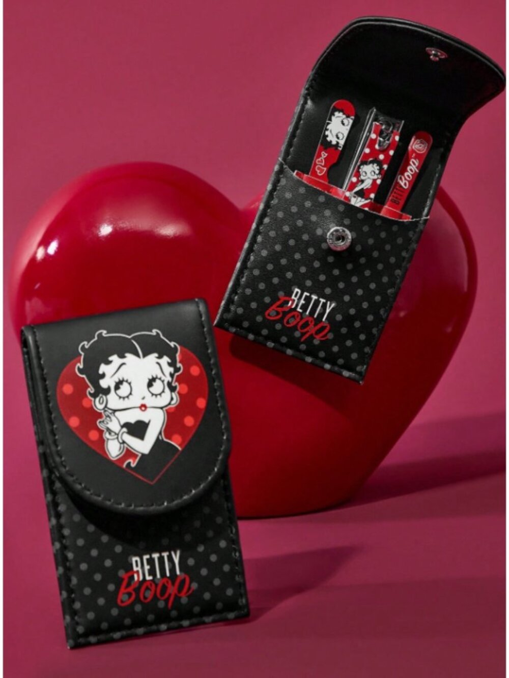 Betty Boop 4-Piece Manicure Set Nail Clipper Kit w/ Case Travel Stainless Steel